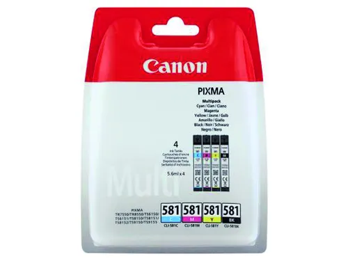 Canon CLI-581 Inktcartridges Zwart + 3 Kleuren Set
