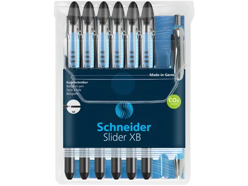 Rollerpen Schneider Slider Basic + 1 balpen Rave gratis XB Zwart