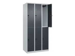 dubbeldekse locker,HxBxD 1850x900x500mm,3x2vak.,vak B 300mm - 2