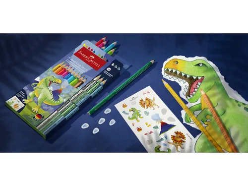 Kleurpotlood Faber-Castell Grip Dino 10 colour grip + 3 metallic grip