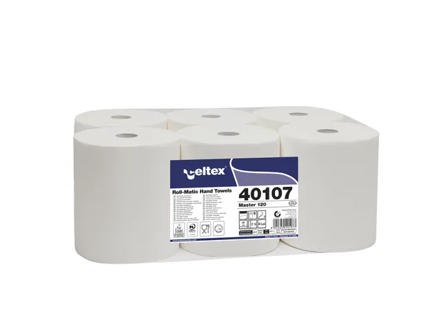 Handdoekrol Celtex 2-laags wit 120 meter krimp a 6 rol