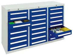 ladekast 900x1490x500mm 24laden vergrendeling RAL7035 RAL5010