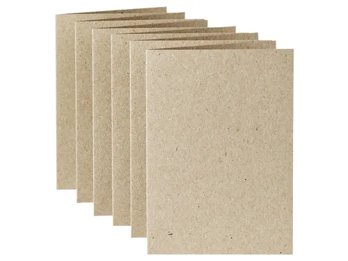 Correspondentiekaart Papicolor dubbel 105x148mm kraft grijs pak 6 st