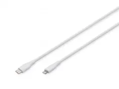 USB siliconen oplaadkabel USB-C Lightning 0,5m USB 2.0 60W Wit