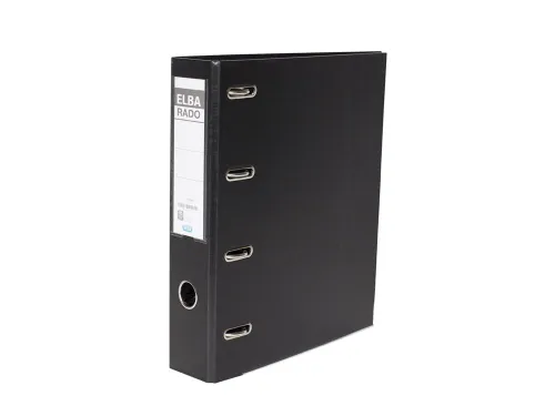 Ordner Elba Rado Plast 75mm Bank 2x A5 Mechanieken Zwart Pvc