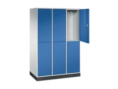 Dubbeldekse garderobekast,RAL 7035/RAL 5010,HxBxD 1950x1220x600mm