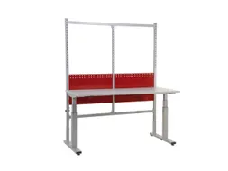 paktafel,HxBxD 720-1220x1650x800mm,blad RAL9006,T-voet van staal
