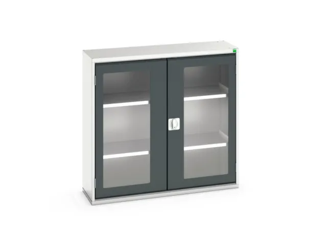 vitrinekast 1000x1050x350mm 2xStalen bodem romp RAL7035 front RAL7016