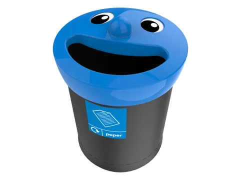 Afvalbak Smiley Face Bin 52 Liter Paper Zwart Blauw