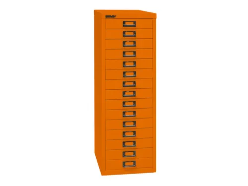 kantoor-ladekast HxBxD 860x279x380mm 15 laden romp oranje staal