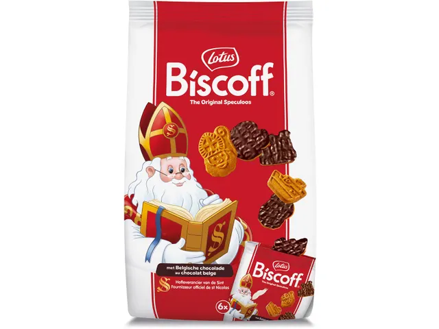 speculoos Sinterklaaskoekjes met chocolade, pak van 6 x 25 g