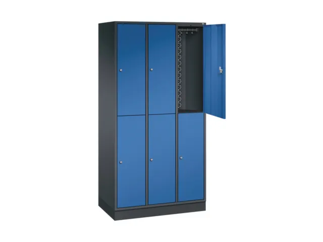 Dubbeldekse garderobekast,HxBxD 1950x920x500mm,3x2vak.,vak B 260mm