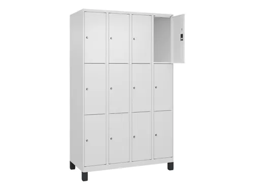 lockerkast,HxBxD 1950x1200x500mm,4x3vakken,vak B 300mm,cil.-slot