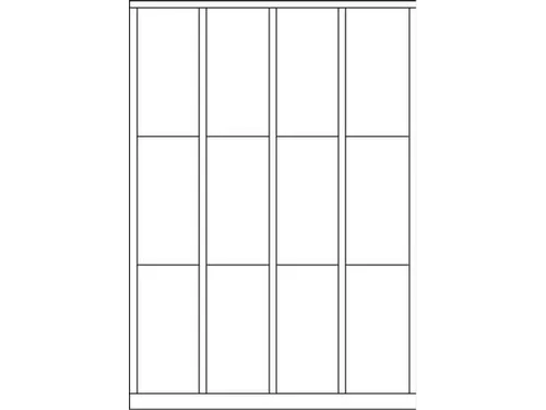 lockerkast,HxBxD 1850x1200x500mm,4x3vakken,RAL7035,front RAL7035