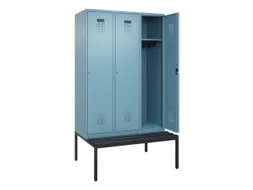 locker met bank,HxBxD 2120x1200x815mm,3vak,vak B 400mm,cilinderslot