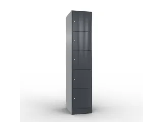 lockerkast cil.slot 1950x396x640mm 1x5 vakken RAL7021 front RAL7021 - 1