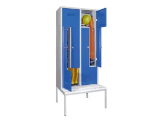Z-garderobekast,HxBxD 2100x800x800mm,vak B 400mm,RAL7035,front RAL5010 - 2