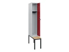 locker met bank,HxBxD 1950x300x815mm,1vak,vak B 300mm,draaigrendel