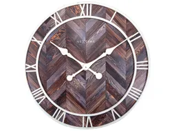 Wandklok Ø58cm Hout/Metaal Donkerbruin Roman Vintage Romeinse cijfers