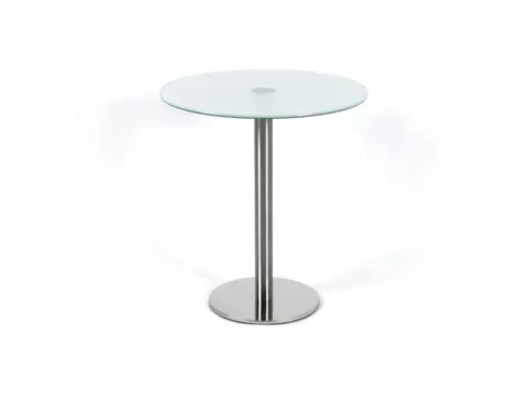 glazen bijzettafel,HxØ 550x495mm,rond,schotelvoet poedercoat.