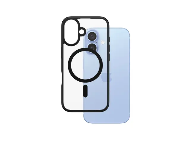 PanzerGlass HardCase Transparent w. Black MagSafe & Frame iPhone 16