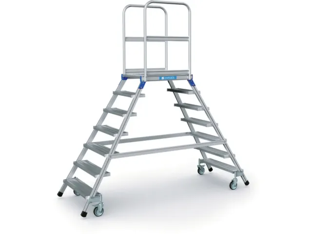 Escalier Mobile Aluminium Estrade Hxlxp 1680x600x800 mm 2x7marches En