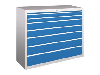 ladekast HxBxD 1000x1023x600mm 7laden RAL7035 front RAL5012 - 2