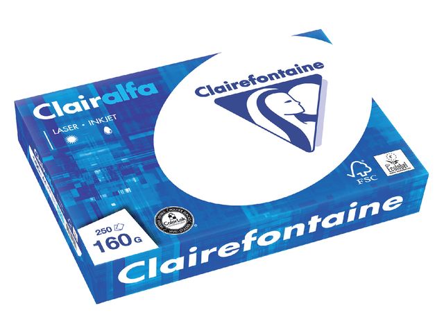 zegevierend Maakte zich klaar plotseling Kopieerpapier Clairefontaine Clairalfa A4 160 Gram Wit 250vel |  A4PapierOnline.nl