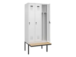 locker met bank,voor scheiding van kleding,HxBxD 2120x900x815mm,3vak