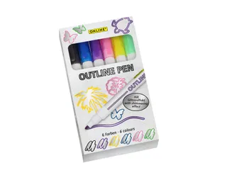 Viltstift Online Outline assorti doos à 6 stuks - 1