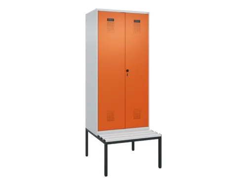 locker met bank,voor scheiding van kleding,HxBxD 2120x800x815mm,2vak