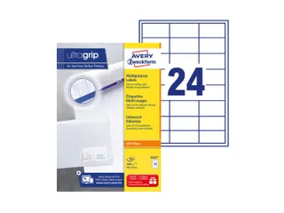 Etiket Avery Zweckform 3422 70x35mm wit 2400stuks - 2