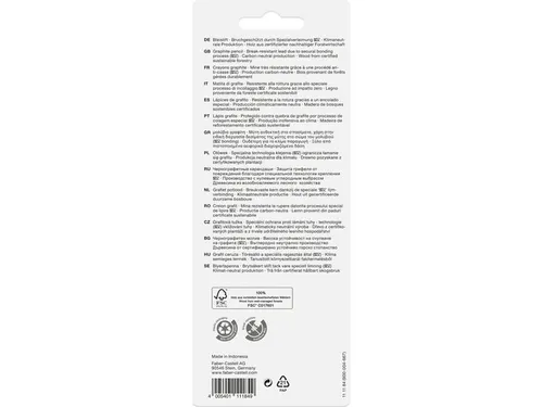 Potlood Faber-Castell 1111 HB 6 stuks op blister kleuren: roze, aqua e