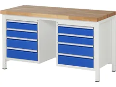 werkbank,HxBxD 840-1040x1500x700mm,beukblad,draagverm. 1250kg,4voeten