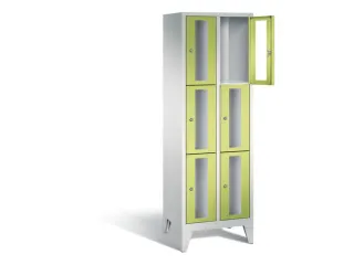lockerkast 1850x610x500mm 2x3 vakken Cilinderslot Poten, RDS1108060 - 1