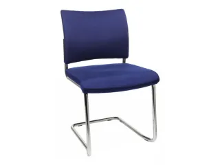 Bezoekersstoel Blauw Stof 450x480x450mm Verchroomd Sledeframe - 2