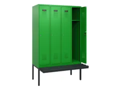 locker met bank,HxBxD 1950x1200x815mm,4vak,vak B 300mm,cilinderslot