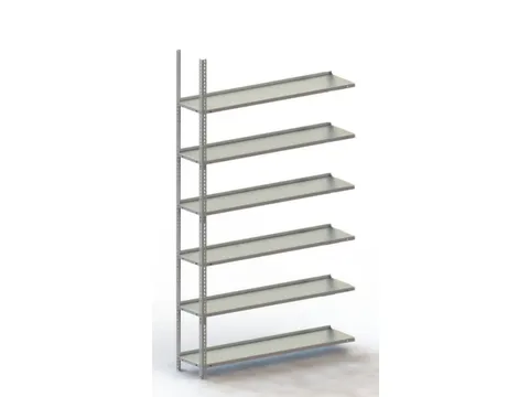 Schroefstelling Aanbouwveld Ral7035 1850x1252x304mm 6legborden 75kg