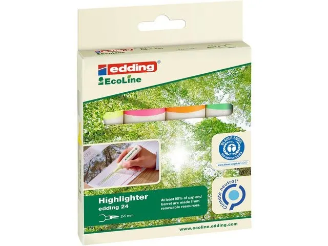 EcoLine 24 Markeerstift, Beitelvormige Punt, 2 - 5 mm, Assorti