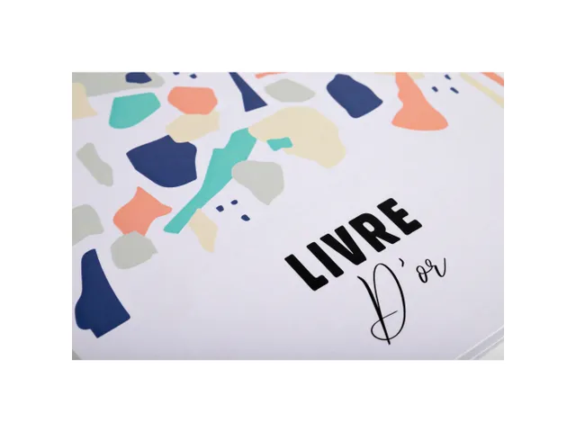 Gastenboek 100p. wit 27x22cm TERRAZZO