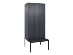 locker met bank,HxBxD 2120x900x815mm,3vak,vak B 300mm,cil.-slot