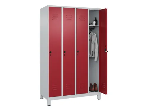locker,HxBxD 1950x1200x500mm,4vak,vak B 300mm,draaigrendel,voeten