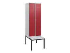 locker met bank,HxBxD 1950x600x815mm,2vak,vak B 300mm,cil.-slot