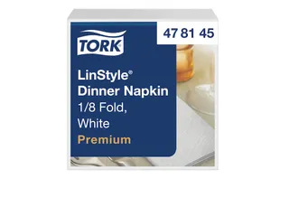 Servetten Tork 478145 LinStyle 1-laags 39x39cm wit 1/8 vouw 50st. - 1