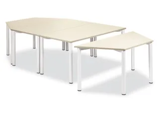 Tafel Ronde Buis Blad Halfrond Hxbxd 72x160x80cm Esdoorn 4voeten Alu - 1