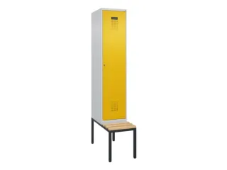locker met bank,voor scheiding van kleding,HxBxD 2120x400x815mm,1vak - 2