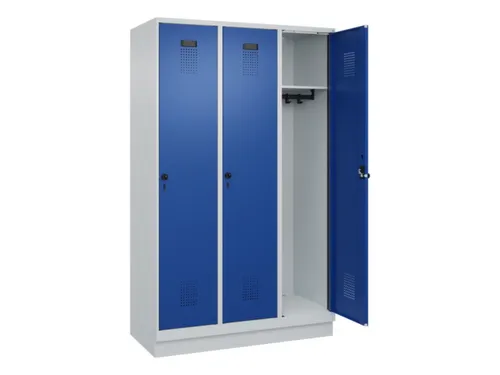 locker,HxBxD 1950x1200x500mm,3vak,vak B 400mm,draaigrendel,sokkel