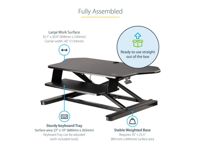 Zit Sta Hoekbureau met Toetsenbordlade