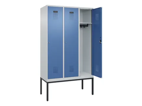 locker,HxBxD 2120x1200x500mm,3vak,vak B 400mm,cil.-slot,voetonderstel