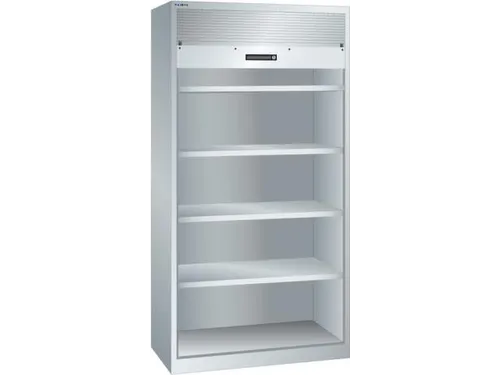 roldeurkast 1950x1000x580mm 4xStalen bodem cil.-slot sokkel RAL7035